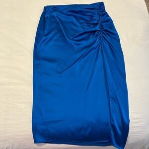 ZARA never worn blue midi skirt with slit